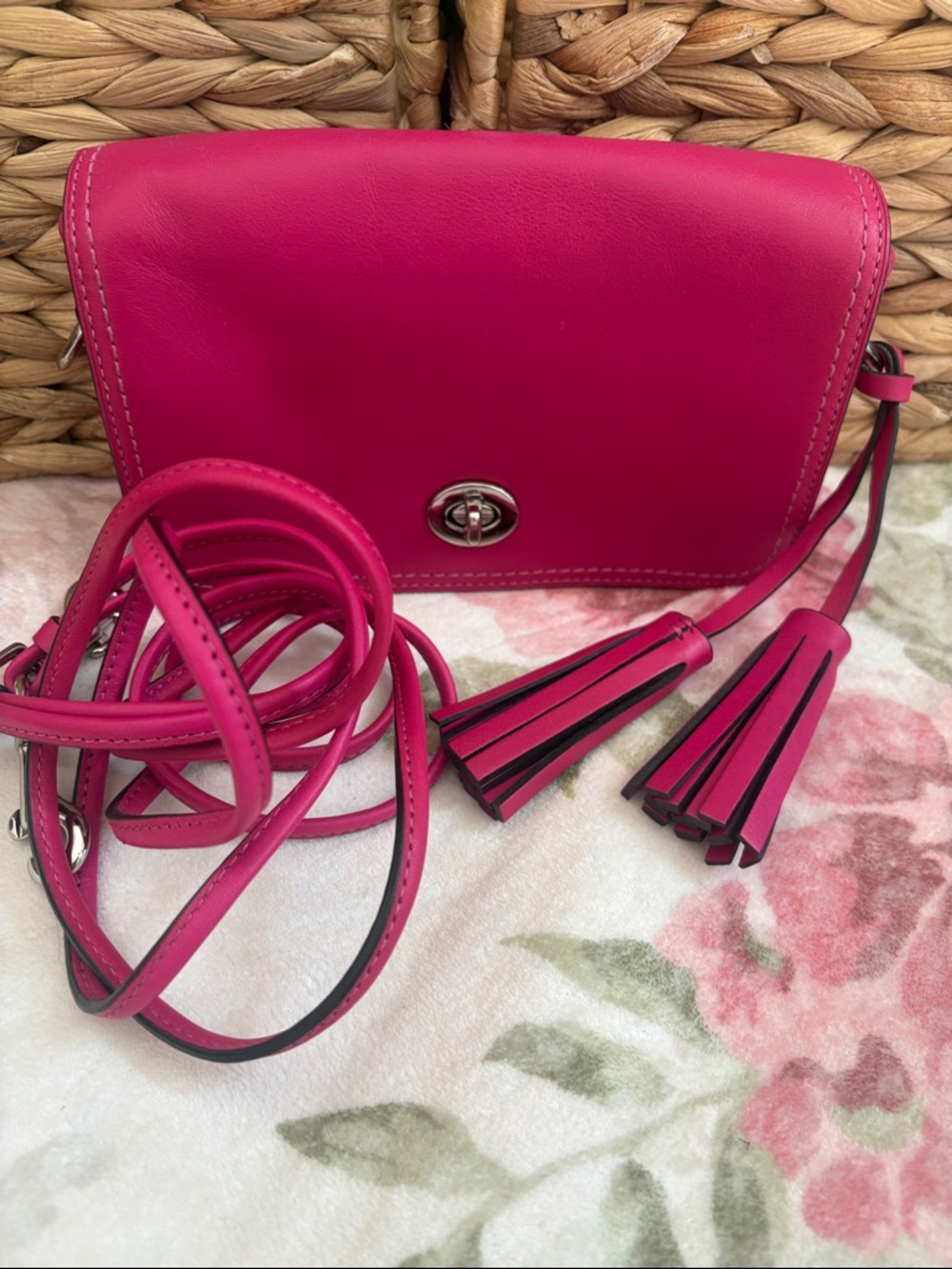 Coach Legacy Penny 19914 Fuchsia Leather Crossbody Bag